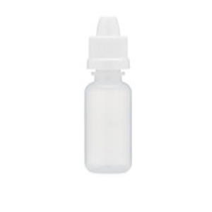 0.5 oz Natural LDPE Plastic Boston Round Dropper Bottles with White Child-Resistant Capable Cap - 1205B03WHT