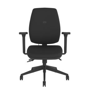 Homeworker Plus Ergonomic Chair (with armrests & castors for carpeted floors) - Black