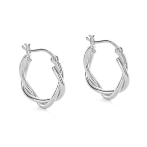 Relaxed Braid Silver Hoop Earrings (one size)