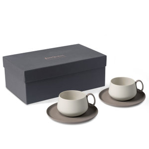 Tube Tea Cup Set Of Two Rock Ivory Colour