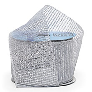Metallic Glitter Stripes On Wired Ribbon, Silver Sheer, Roll 1 - 2-1/2" X 10 Yards, - Embellishments & Trims by Paper Mart