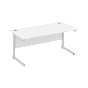 Alpha Fixed Height Desk - 800 x 600 mm - White/Silver