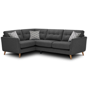 Evie Right Hand Corner Sofa in Rosa Collection Charcoal Fabric