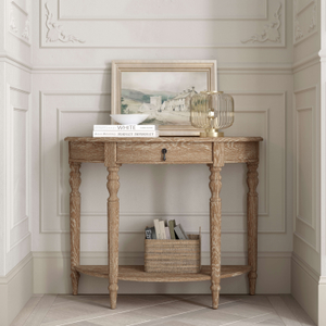 Loire Console Table, Weathered Oak