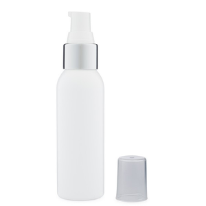 2 oz White HDPE Plastic Bullet Bottle (Silver Treatment Pump) - WP2TPS