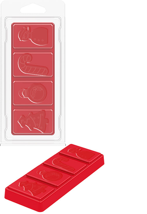 Christmas 4 Cavity Snap Bar Style Clamshell (SNOWMAN)