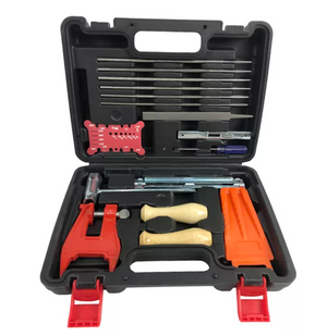 16pcs Chainsaw Chain & Bar Measuring Files Stump vice Tool Kit