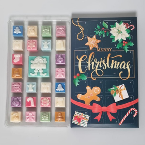 25 Cavity Christmas ADVENT Wax Melt Clamshell - Bow & Gingerbread