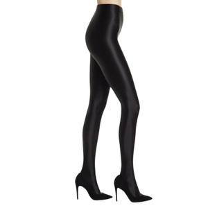 Satin Finish Tights - Black (S/M)