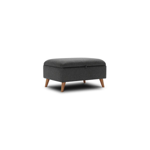 Evie Storage Footstool in Rosa Collection Charcoal Fabric