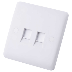 1 Gang Twin CAT6 Data Socket White