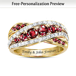 A Dozen Rubies Of Love Personalized Ring