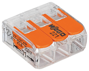Wago 221-413 Compact 3 Way Splicing Connector 50 Pack