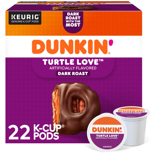 Dunkin' Turtle Love K-Cups, Dark Roast – 22 Count