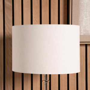 Basilan White Self Lined Linen Cylinder Lampshade