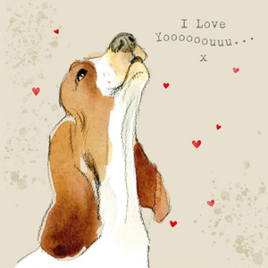 Moonpig Illustration Of A Cute Dog Howling I Love You Card