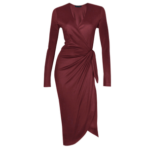 In Spite Of Claret Wrap Dress (XL)