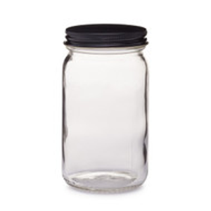 8 oz Clear Glass General Purpose Jars (Black Metal Cap) - 4404B03