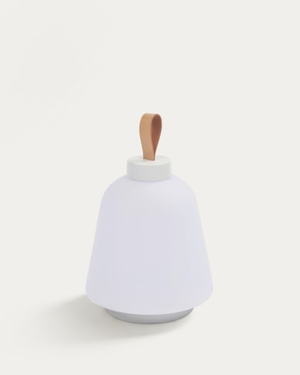 Udiya outdoor table lamp in polythene and metal white with white finish