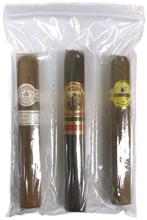 6" x 8.5" 2 Mil 3 Compartment Zipper Lock Cigar Bags