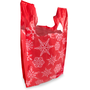 12" x 7" x 22" T-Shirt Holiday Shopping Bags - Snowflake