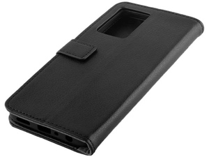Synthetic Leather Wallet Case with Stand for OPPO A77 (2022) - Black