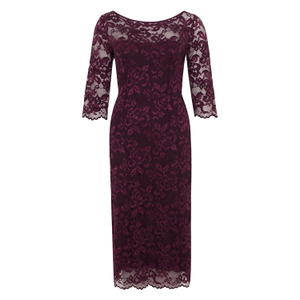 Lila Lace Dress In Claret (M/L)