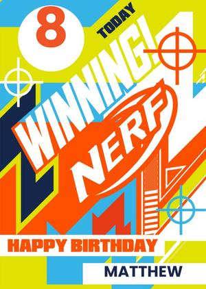 Nerf Personalise Age Birthday Card