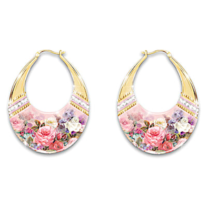 Floral Breast Cancer Awareness Earrings