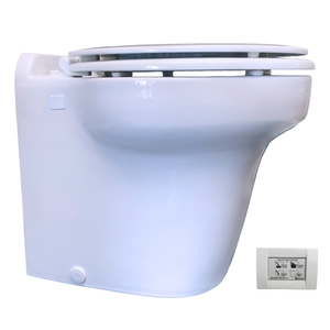 Marine Elegance White Raw Water Toilet with Smart Control | Raritan 241ER012