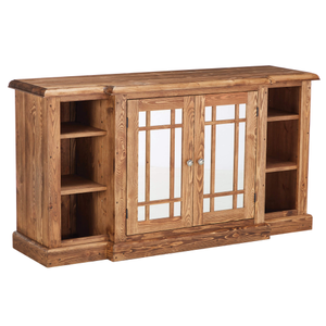 Burnsall Reclaimed Wood Mirrored 2 Door Sideboard