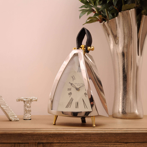Large Nickel Isosceles Mantel Clock