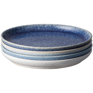 Denby Studio Blue Set Of 4 Medium Coupe Plates