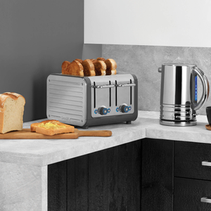 Dualit Architect Grey Steel 1.5 Litre Kettle & 4 Slice Toaster Set