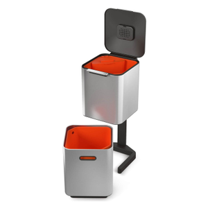 Joseph Joseph Compact 40L Totem Intelligent Waste Bin in Stainless Steel
