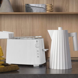 Alessi Plisse White 2 Slice Toaster And 1.7 Litre White Kettle