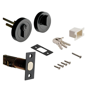 Euro Locking Deadbolt with Thumbturn Lock Set - Matte Black - Security Solutions