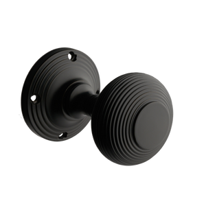 Beehive Half-Sprung Door Knob - Matte Black - Pair - Designer Levers
