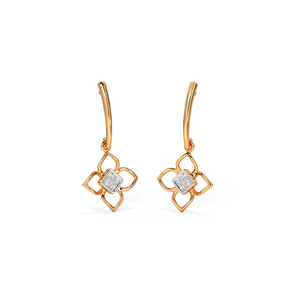 Cute Floret Diamond Drop Earrings