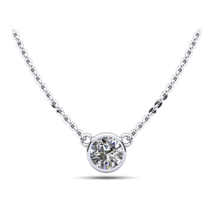 Simply Solitaire Bezel Set Diamond Pendant