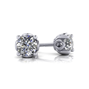 Beautiful Tulip Diamond Stud Earrings
