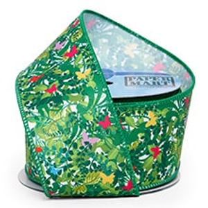 Spring Butterflies Wired Ribbon - 2-1/2" X 10 Yards - Polyester - Embellishments & Trims by Paper Mart