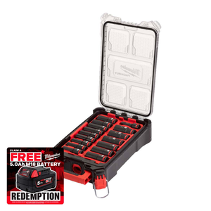 Milwaukee 4932480943 1/2" PACKOUT™ Impact Socket Set (16 Pieces)