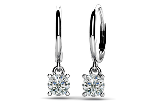 Classic Four Prong Diamond Drop Earrings