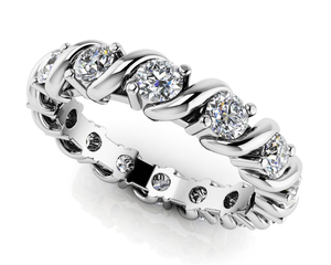 Swirl Frame Twist Diamond Eternity Band