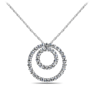 Double Diamond Circle Pendant
