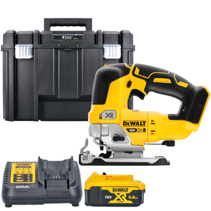 DeWalt DCS334 18V XR Brushless Top Handle Jigsaw With 1 x 5.0Ah Battery, Charger & Case