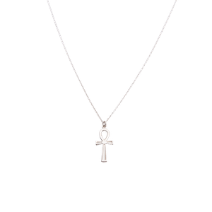 Sterling Silver Egyptian Ankh Necklace - Silver (18")