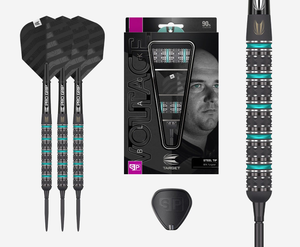 Target Darts Rob Cross Black Edition 90% Tungsten 22G Swiss Point Steel Tip Darts Set