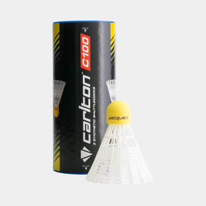 Carlton C100 Shuttlecocks - White - Medium - Pack of 6